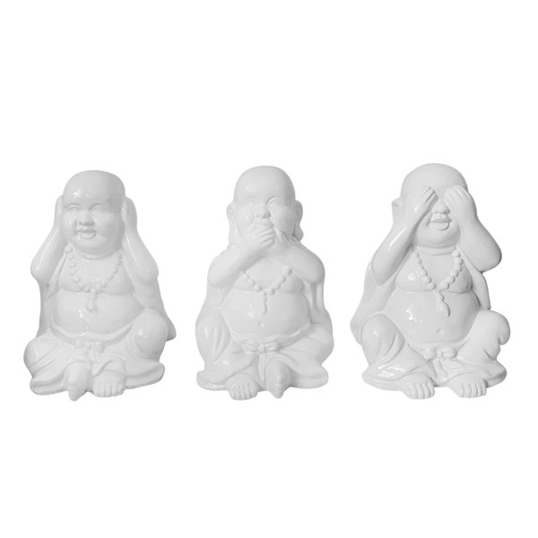 Trinx 8" Creative Buddha Sculpture Decor See No Evil, Hear No Evil
